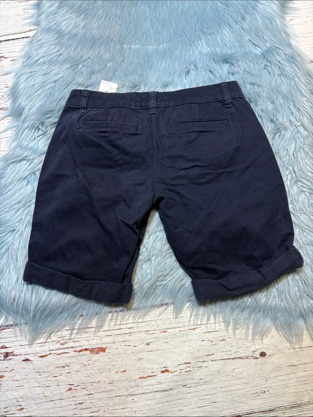 Abercrombie & Fitch Navy Rolled-Hem Chino Bermuda Shorts sz 14